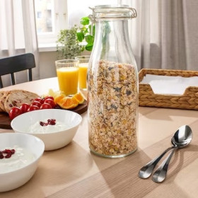 بطری بلور درب قفل دار1لیتری KORKEN بطری شیردرب قفل دار KORKEN
